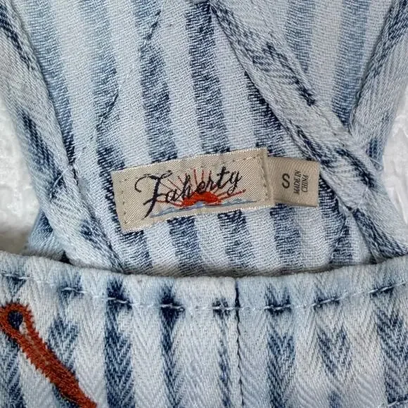 Faherty Women's Topsail Stripe Overall Straight Leg Size Small - Picture 6 of 7
